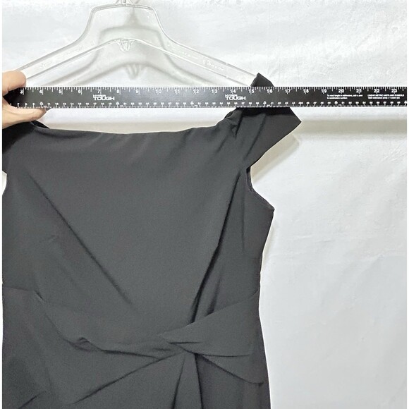 Ralph Lauren Womens 10 Black Off Shoulder Evening Gown Black Label - Picture 2 of 13